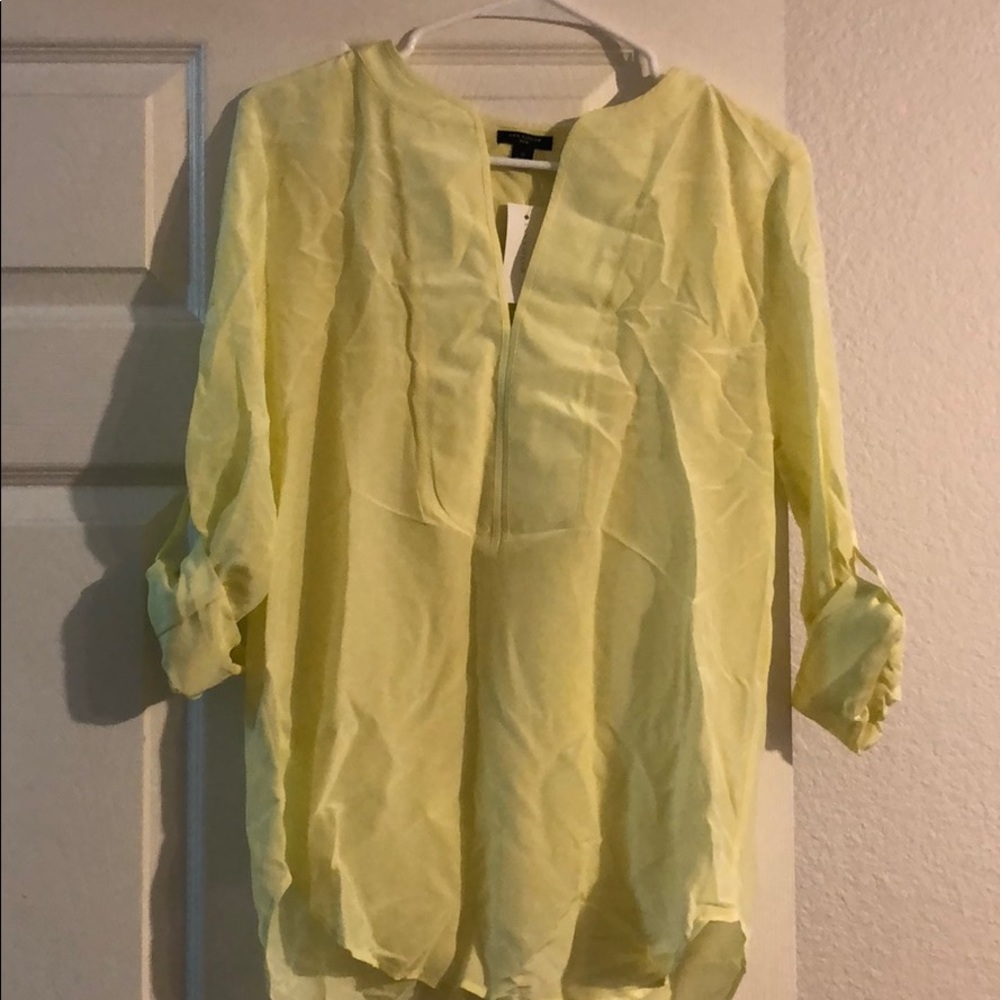 Silk light yellow top